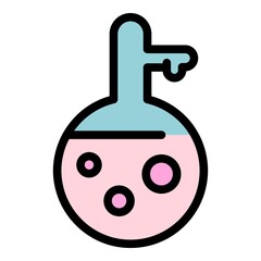 Boiling flask icon. Outline Boiling flask vector icon color flat isolated