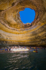 Aerial views of Praia da Marinha and Malhada do Baraco - beaches in Algarve, Portugal