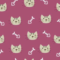 seamless pattern with cat