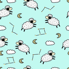 seamless pattern with sheep