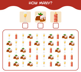 How many cartoon christmas. Counting game. Educational game for pre shool years kids and toddlers