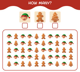How many cartoon christmas. Counting game. Educational game for pre shool years kids and toddlers