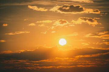 Sunset at Baltic sea in Latvia Jurmala Daugava