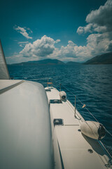 Obraz premium Travel around Greece yachts in Ionic Sea