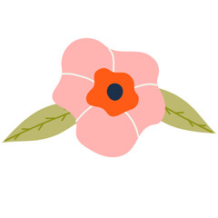 Tropical flowers collection. Vector isolated elements on the white background