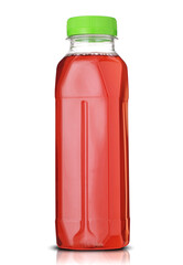 small plastic bottle with strawberry drink