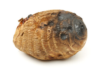 roasted taro on a white background