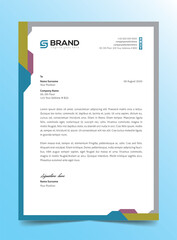 cyan letterhead modern abstract colorful letterhead design with clean design