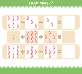 How many cartoon marshmallow. Counting game. Educational game for pre shool years kids and toddlers