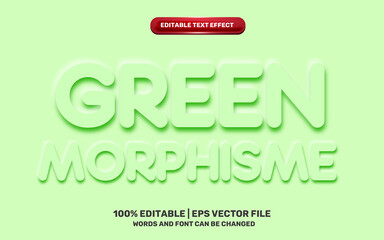 green neomorphic neomorphisme emboss 3d simple modern future editable text effect