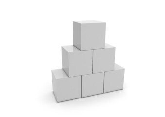 3D illustration of a blank Cubes Display or Totem for action at the point of sale
