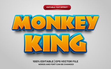 Monkey king cartoon comic game 3d editable text effect