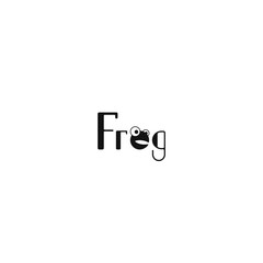 vector black and white frog logo
