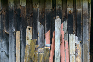 Old wooden fence, old wooden planks