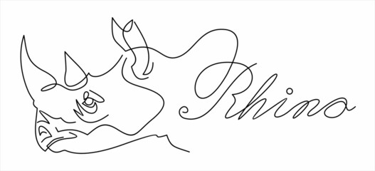 Abstract rhino logo template. Vector © nikvector