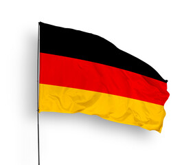 Germany flag isolated on white background. close up waving flag of Germany. flag symbols of Germany. Concept of Germany.