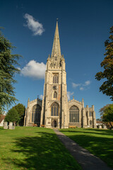 Fototapeta na wymiar Cathedral of Gothic architecture under clear sky at Saffron Walden, England