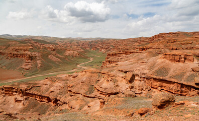 Red Fairy Chimneys Valley in Narman county of Erzurum province in eastern Turkey.