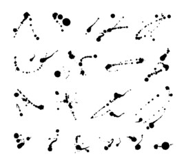 Set of Vector ink blots. Grunge design element.