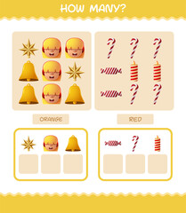 How many cartoon christmas. Counting game. Educational game for pre shool years kids and toddlers