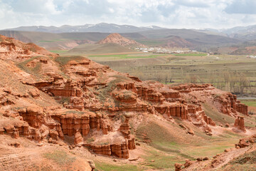 Red Fairy Chimneys Valley in Narman county of Erzurum province in eastern Turkey.