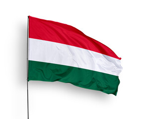 Fototapeta premium Hungary flag isolated on white background. close up waving flag of Hungary. flag symbols of Hungary. Concept of Hungary.