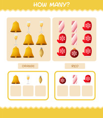 How many cartoon christmas. Counting game. Educational game for pre shool years kids and toddlers