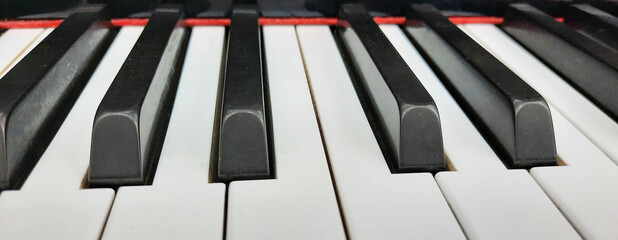 Macro shot vintage piano keys...