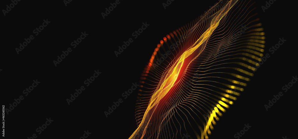 Aufkleber Digital mind concept. Abstract cyber synthetics 3D illustration. Funnel, whirlpool, big data flow. High-tech analytics and business strategy
