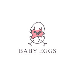 little chicken egg logo vector icon