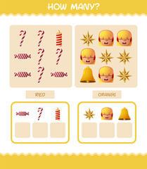 How many cartoon christmas. Counting game. Educational game for pre shool years kids and toddlers