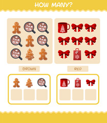 How many cartoon christmas. Counting game. Educational game for pre shool years kids and toddlers