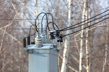 Electrical substation with wires