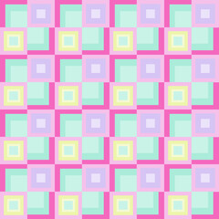 Abstract graphic seamless of square boxes in pastel color tone are repeating and duplicate .Vector beautiful pattern cute  design for decorating , fabric, wrapping, textile, wallpaper, apparel,tile.