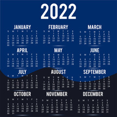 New Year Calendar 2022 Template Design