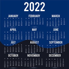 Obraz premium New Year Calendar 2022 Template Design