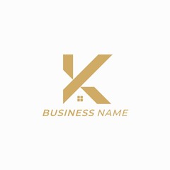 design logo creative letter K and home