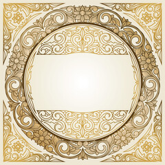 Golden ornate decorative vintage design blank card