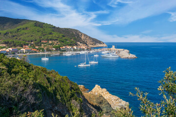 Naklejka na ściany i meble bay and coastline on the Island of Elba, Tuscan Archipelago, Tuscany, Italy, landscape photography