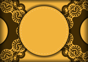 Congratulatory flyer in yellow color with Indian brown ornament for your congratulations.