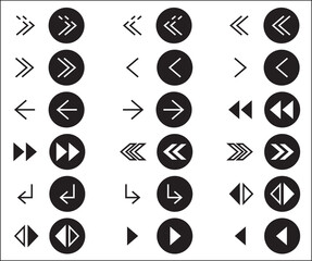 arrow and direction sign line and glyph icon