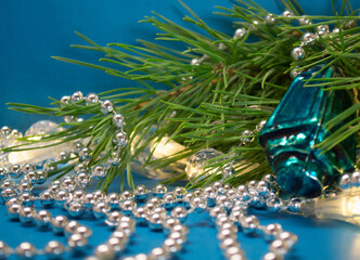 Christmas tree Christmas toys made of glass and plastic