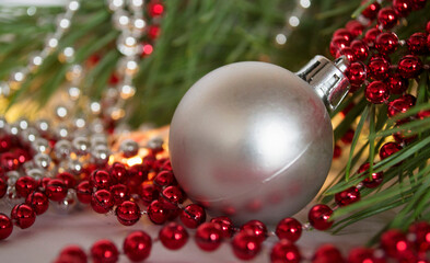 Christmas tree Christmas toys made of glass and plastic