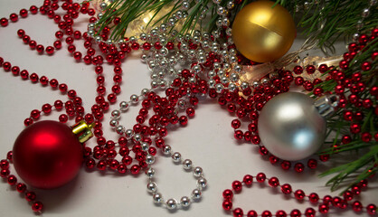 Christmas tree Christmas toys made of glass and plastic