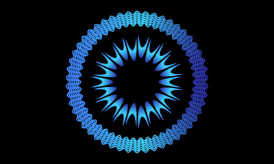 abstract blue circle flora pattern illustration shape design neon lights motion background wallpaper