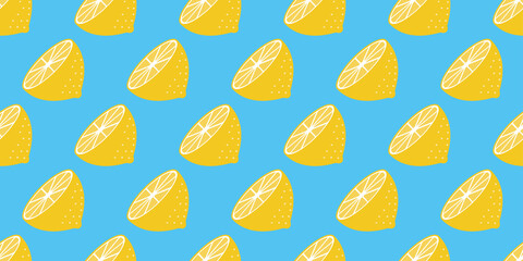Lemon illustration background. Seamless pattern.Vector. レモンのパターン　背景素材