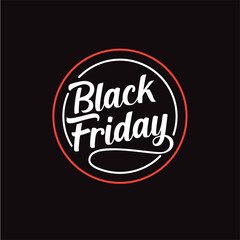 Black Friday Handwritten design in circle shape