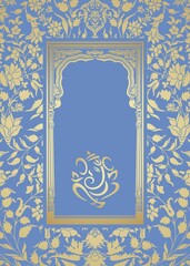 Ganesha, wedding card, royal Rajasthan, India	