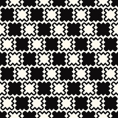Black and white diagonal lines from abstract shapes. Checker in one shapes. Vector.