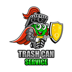 Modern trash can service logo. Vector illustration